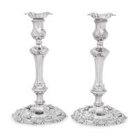 A Pair of George IV Silver Candlesticks