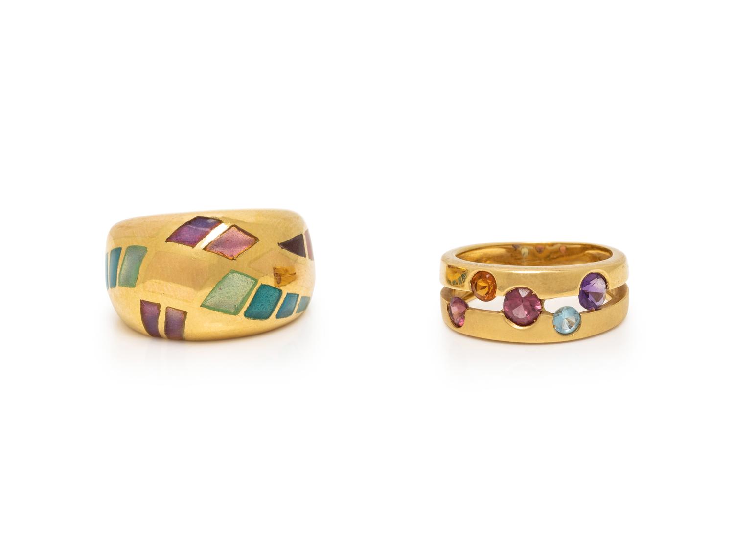 COLLECTION OF YELLOW GOLD RINGS
