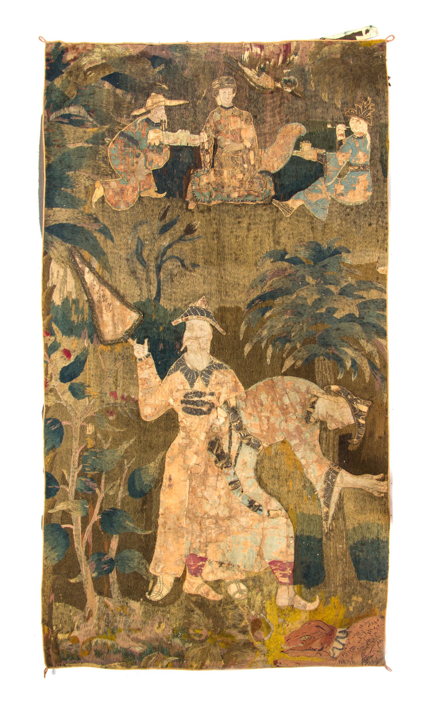 A Continental Needlework Tapestry, POSSIBLY HUNGARIAN, LATE 17TH/EARLY 18TH CENTURY, Height 77 x width 43 inches. — POSSIBLY HUNGARIAN, LATE 17TH/EARLY 18TH CENTURY,