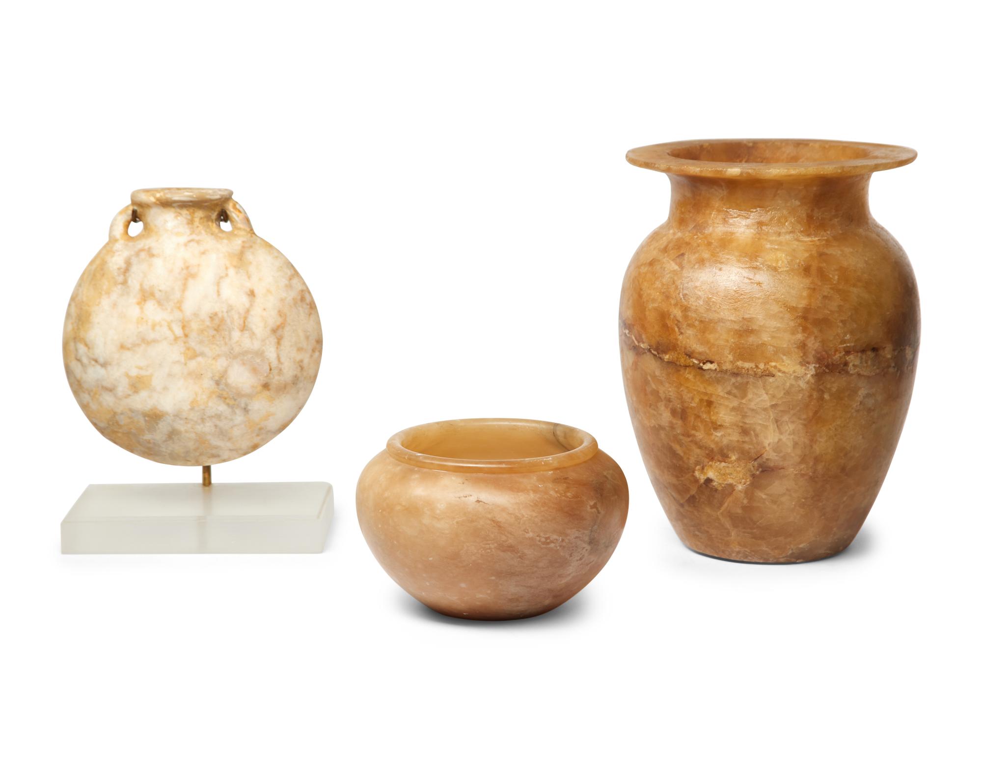 Five Egyptian Alabaster Vessels