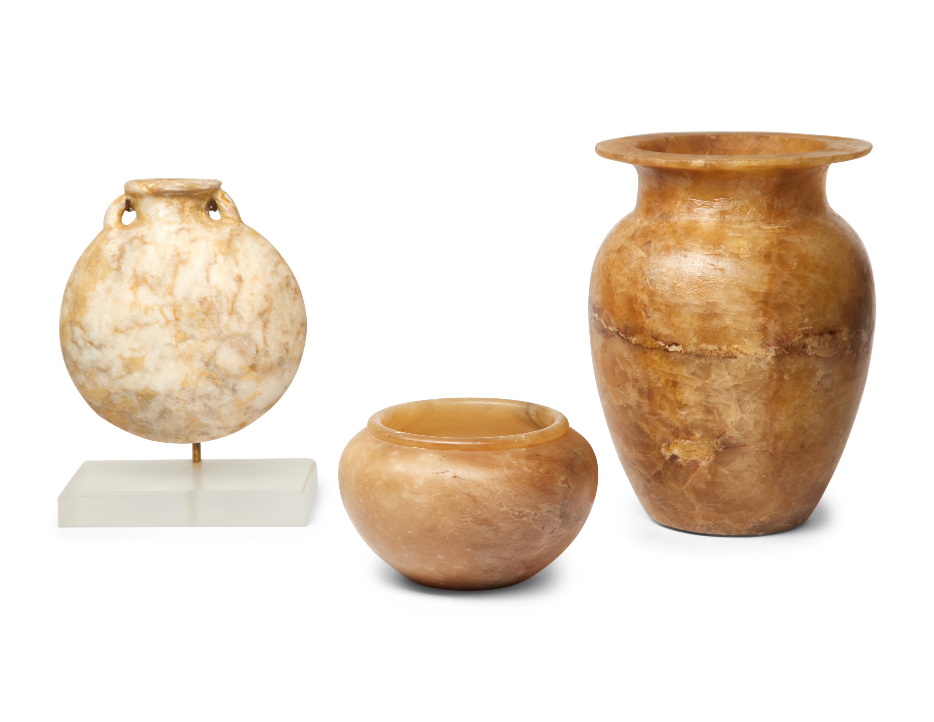 Five Egyptian Alabaster Vessels