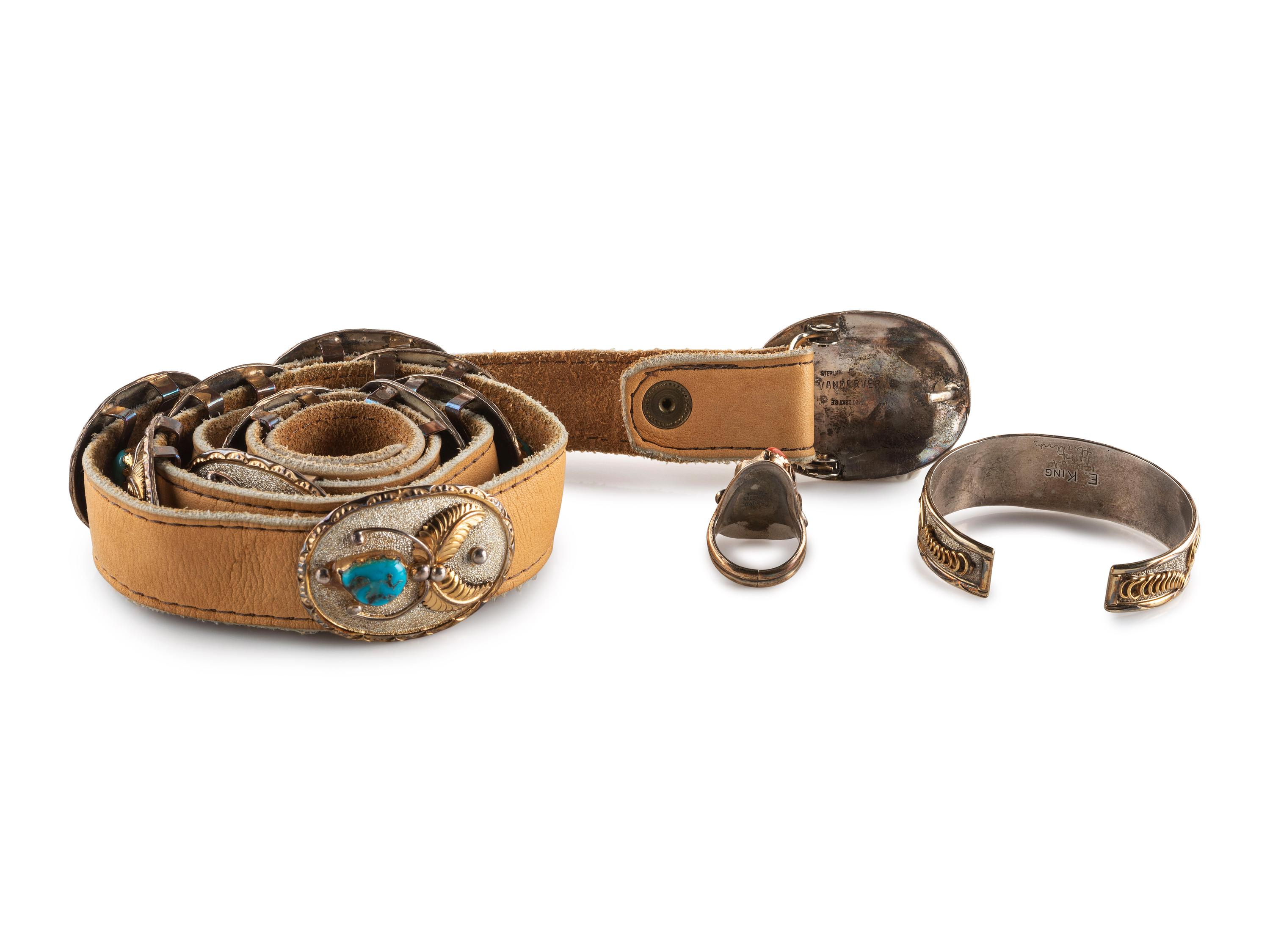 Navajo Sterling Silver Jewelry, with Gold Overlay