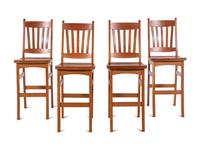 A Set of Four Arts and Crafts Style Bar Seats