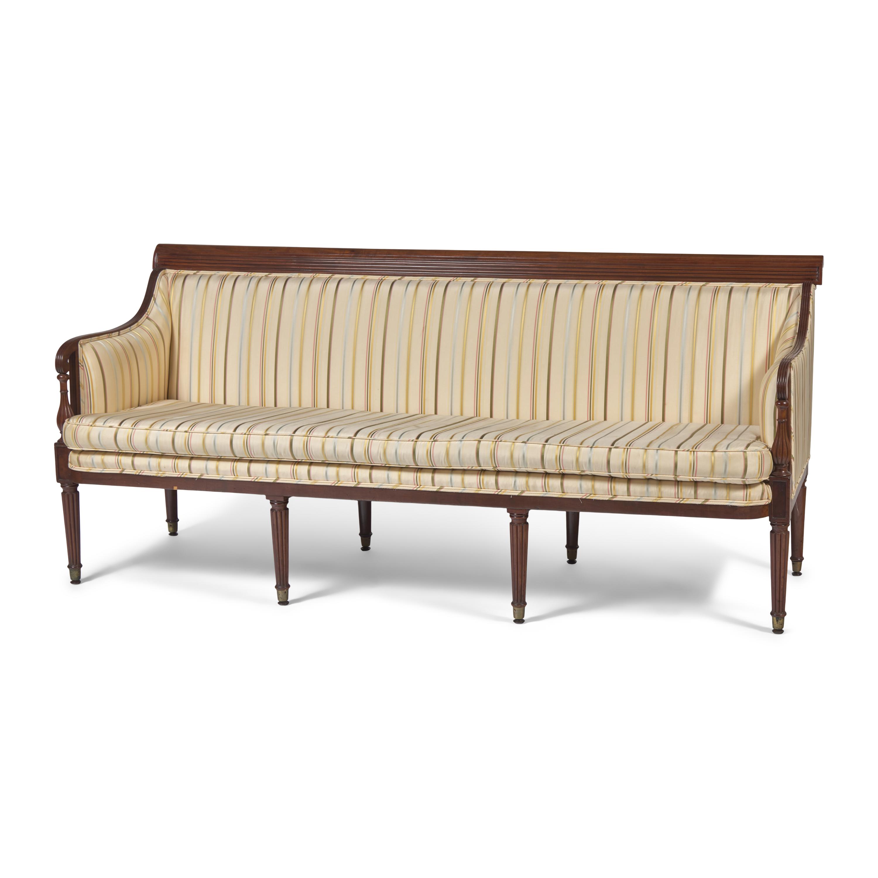 A Federal Carved Mahogany Sofa