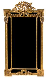 A Louis XVI Style Giltwood Pier Mirror Height 87 x width 46 inches. — LATE 19TH CENTURY
