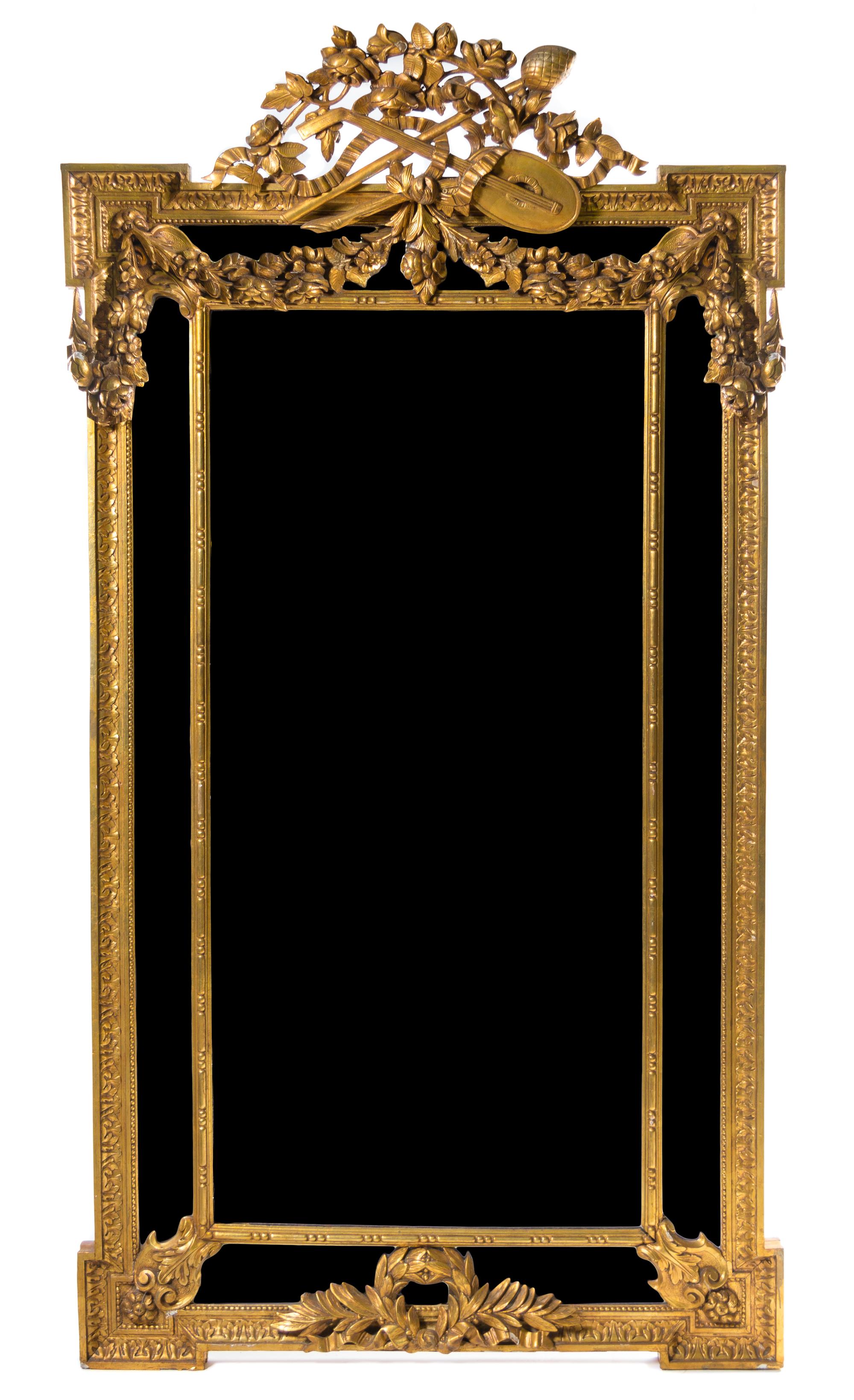 A Louis XVI Style Giltwood Pier Mirror Height 87 x width 46 inches. — LATE 19TH CENTURY