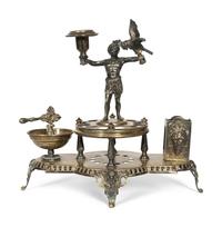 A German Silver-Plate Smoking Stand