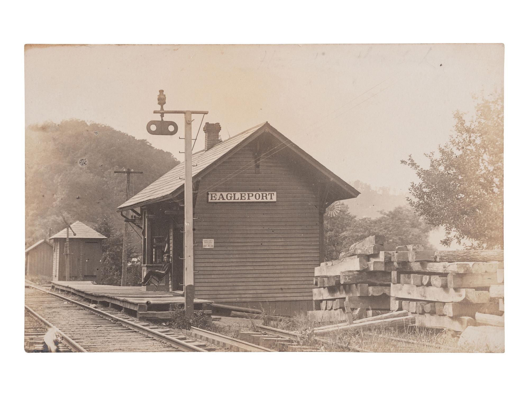 [EPHEMERA]. 42 RPPCs and 27 printed postcards of Ohio towns incl. railroads and bridges.