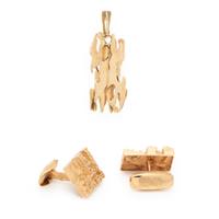 FINNISH, COLLECTION OF YELLOW GOLD NUGGET JEWELRY