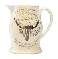 A Liverpool Transfer-Printed Creamware Pitcher with Arms of the United States