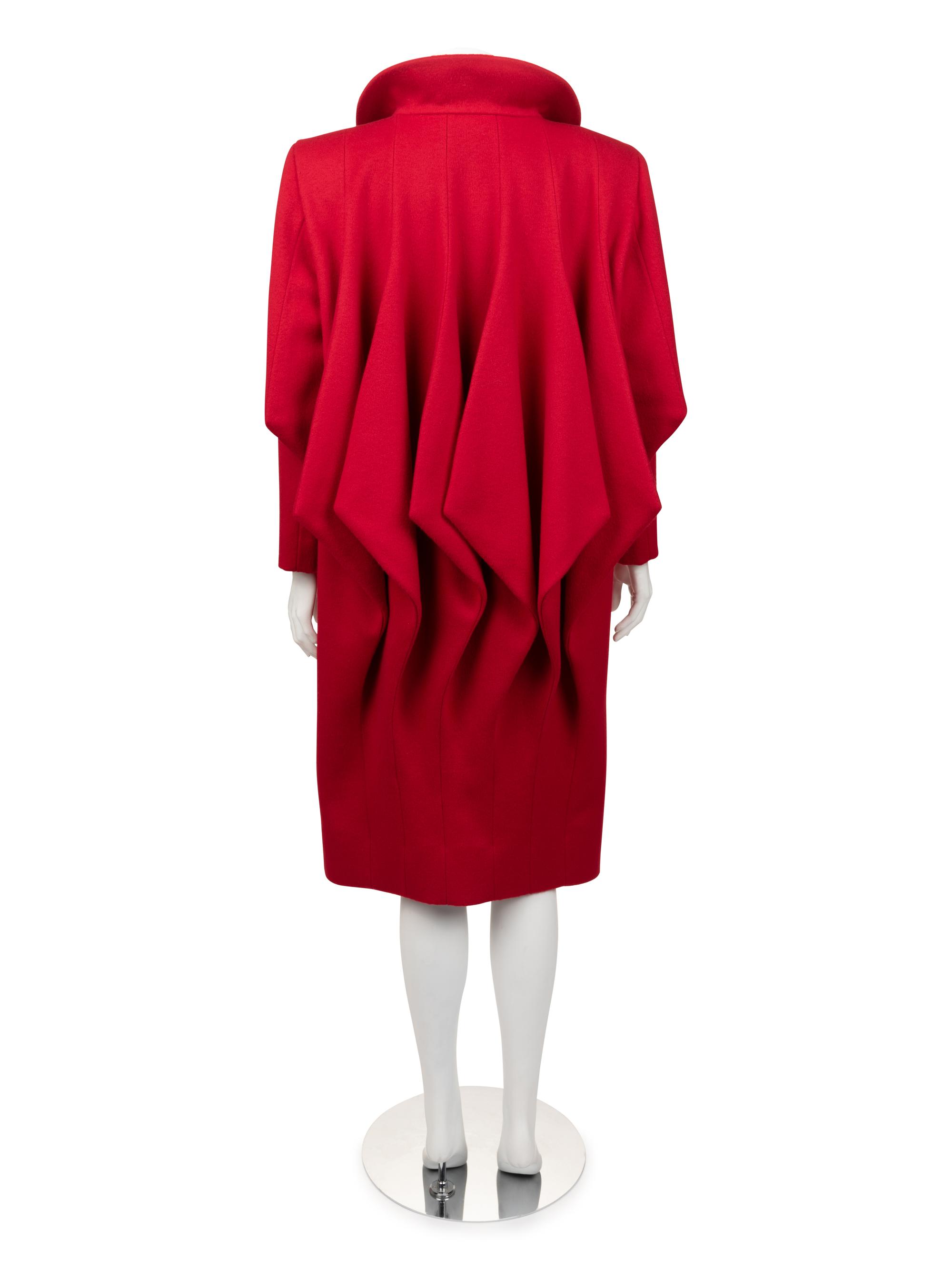 Pierre Cardin Haute Couture Draped Back Panel Coat, Fall/Winter 1980