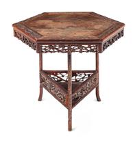 A Chinese Huanghuali and Hardwood Hexagonal Table