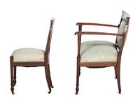 An Edwardian Mahogany Settee and Side Chair