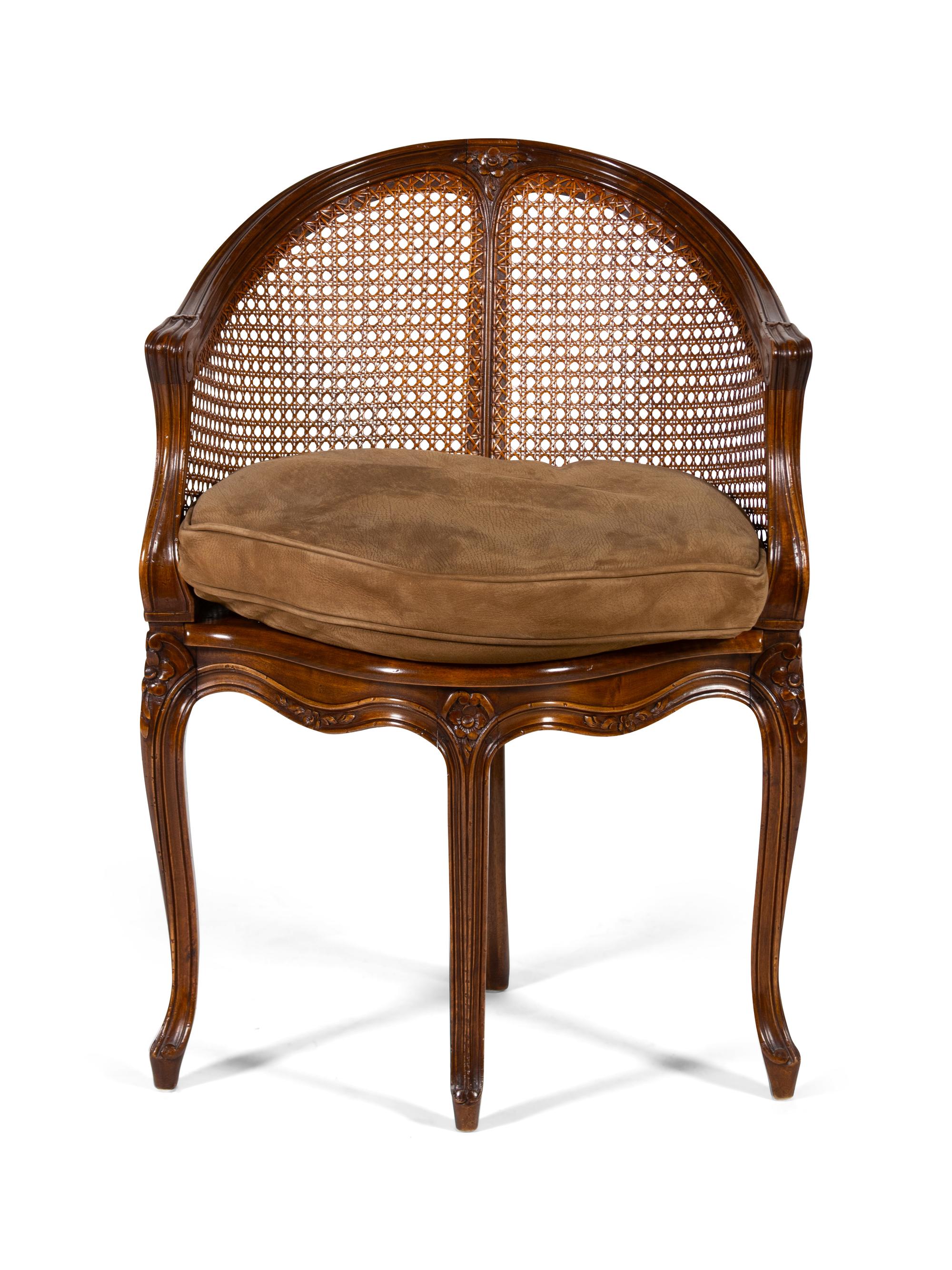 A Louis XV Style Carved Corner Chair