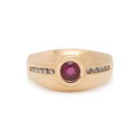 YELLOW GOLD, RUBY AND DIAMOND RING