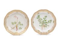 Three Royal Copenhagen Flora Danica Porcelain Reticulated Platters