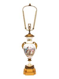 A Gilt Bronze Mounted Sèvres Style Porcelain Vase Mounted as a Lamp