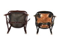 Two Painted Compass-Seat Windsor Side Chairs