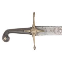 Highly Decorated Ottoman Kilij with Engraved Metal Covered Scabbard