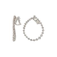 DIAMOND AND WHITE GOLD HOOP EARRINGS