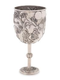 A Chinese Export Silver Goblet
