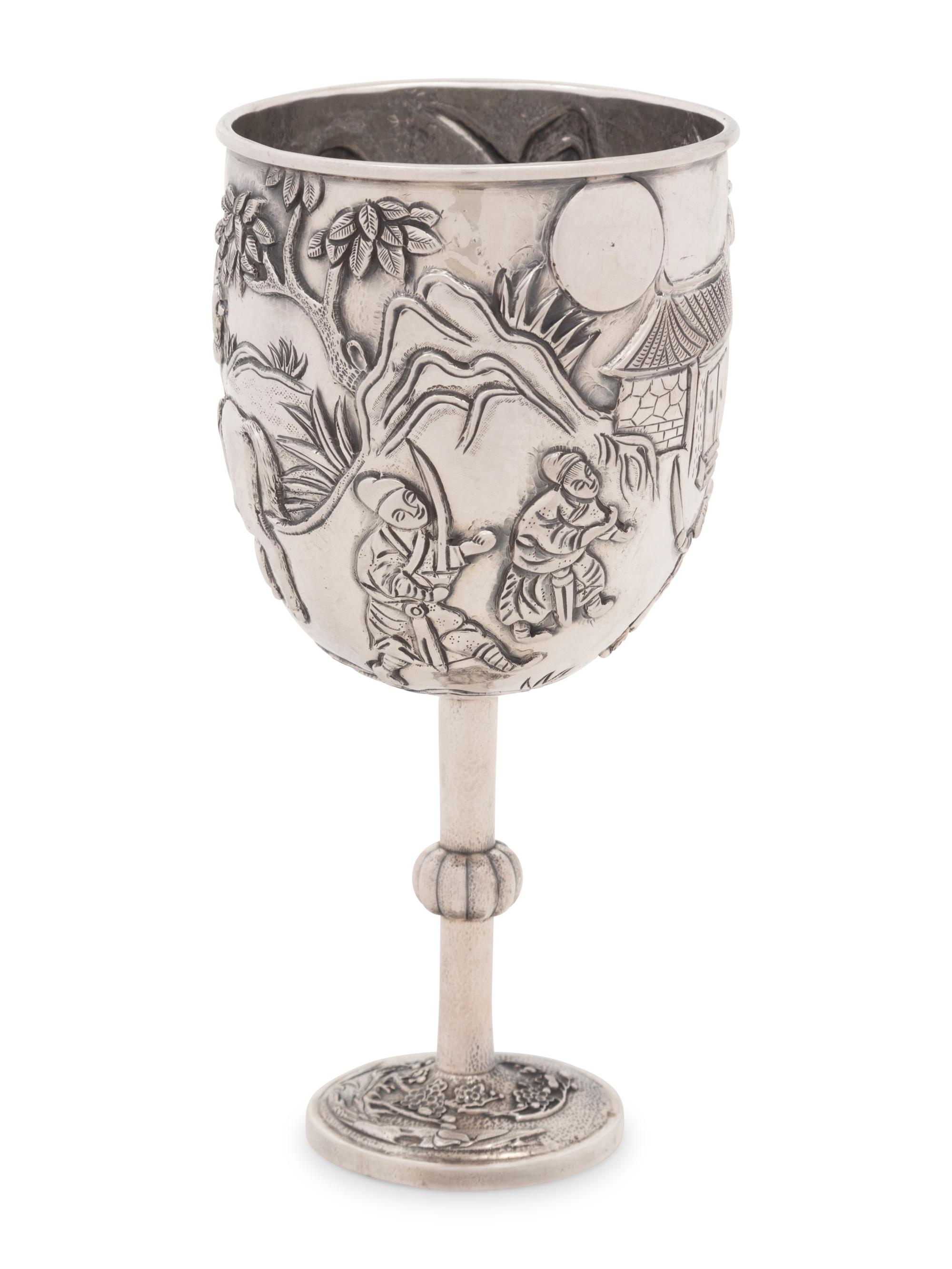 A Chinese Export Silver Goblet