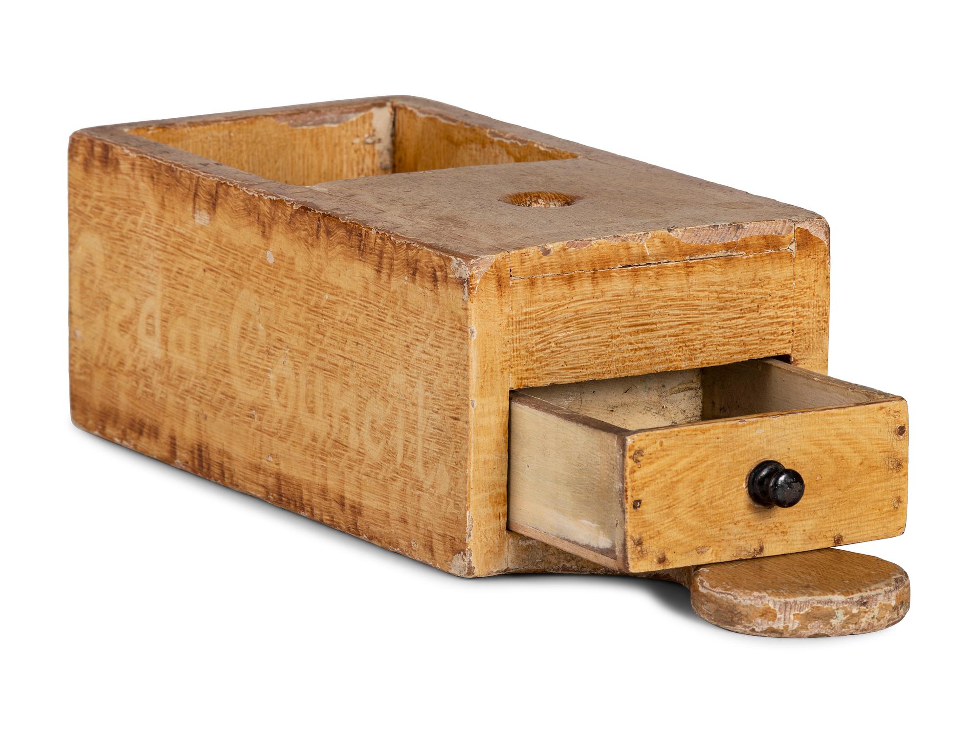 A Federal Grain Paint Decorated Ballot Box