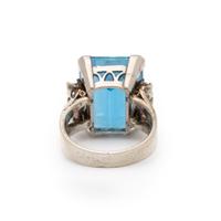 Aquamarine and Silver Ring