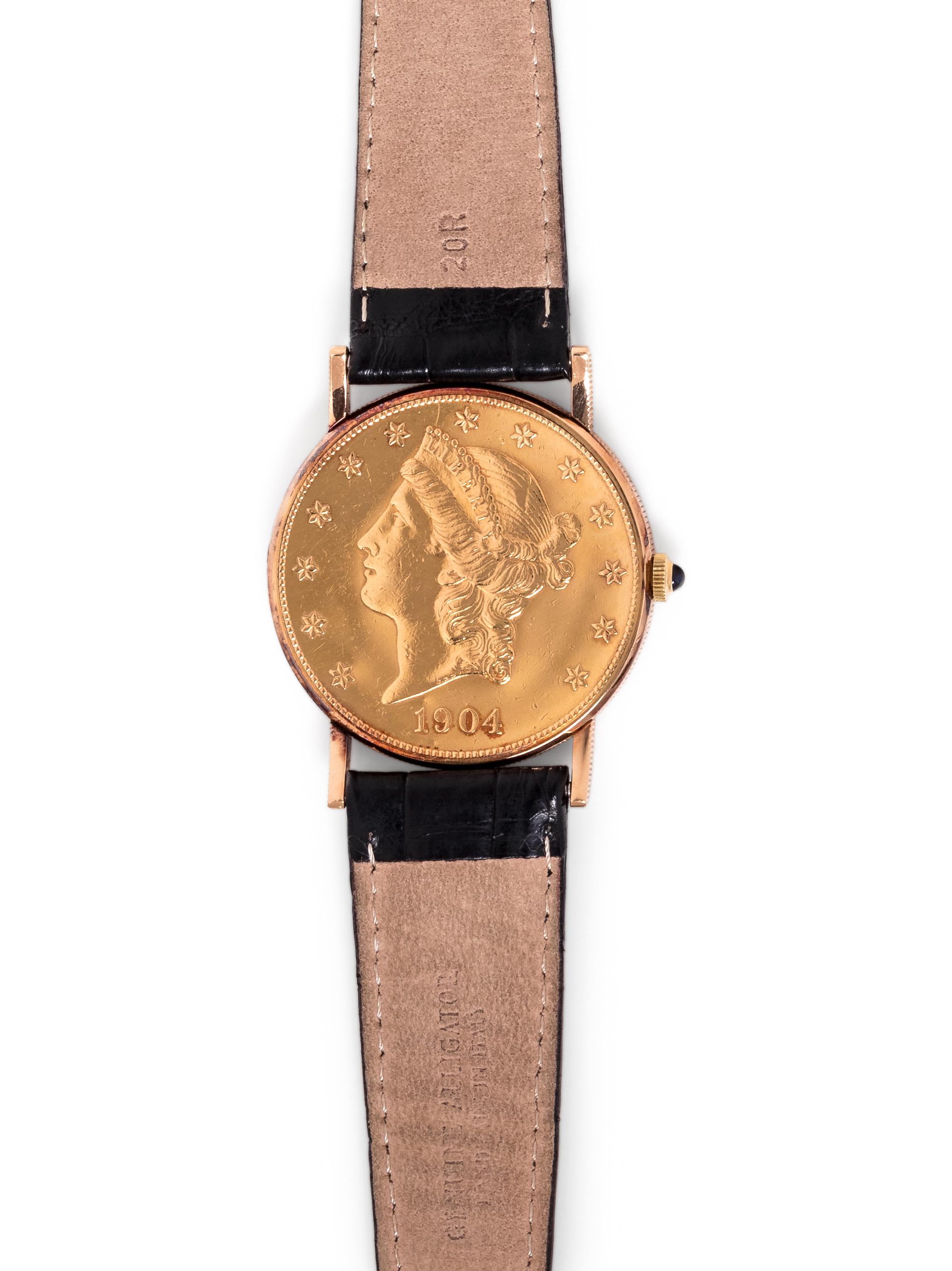 CORUM, 18K YELLOW GOLD US $20 COIN WRISTWATCH