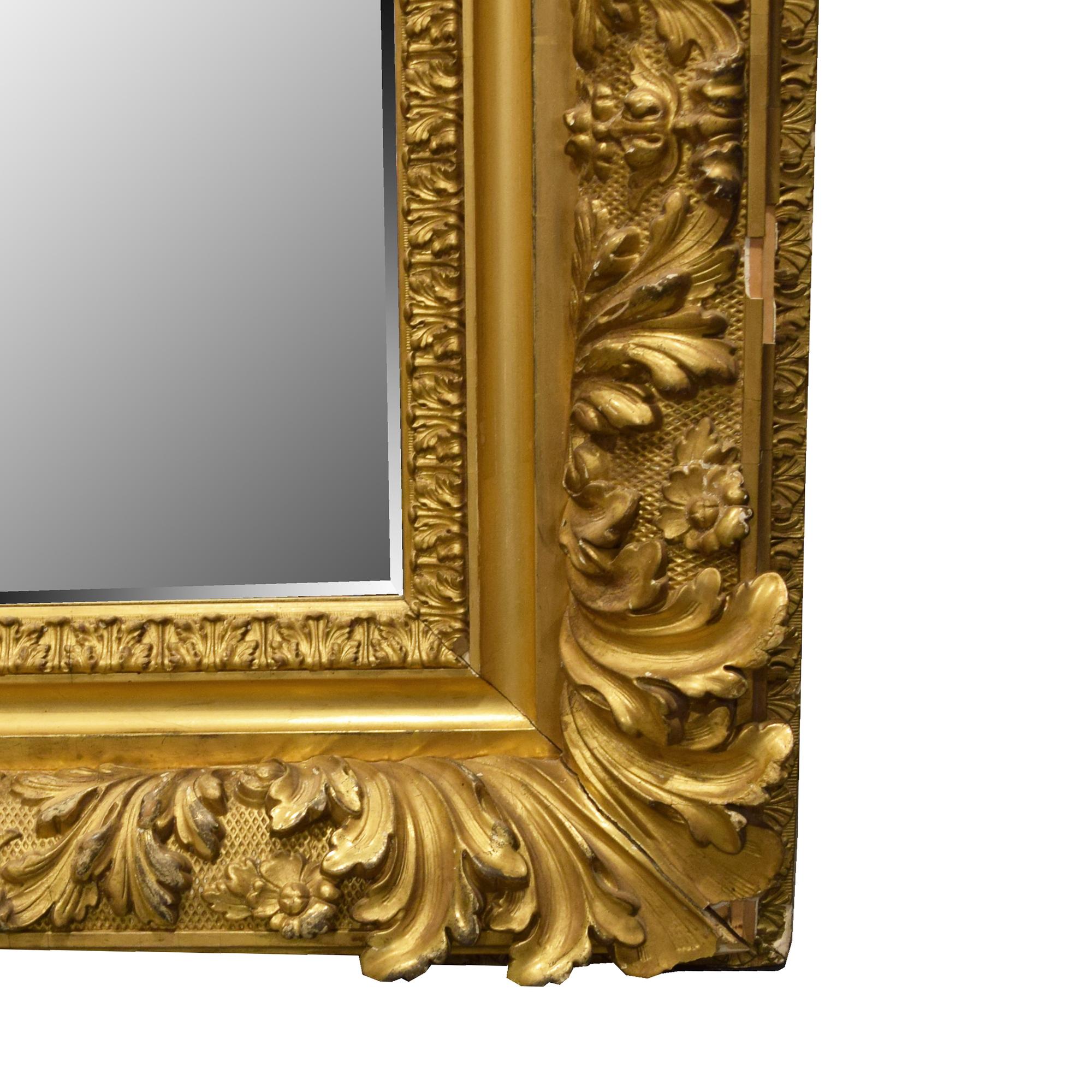 A Large Giltwood Frame with Mirror 61" W x 5" D x 89" H — United States, 19th Century