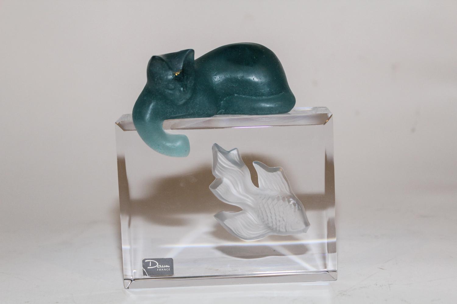 A Daum Pate de Verre Figural Group Width 5 inches. — SECOND HALF 20TH CENTURY