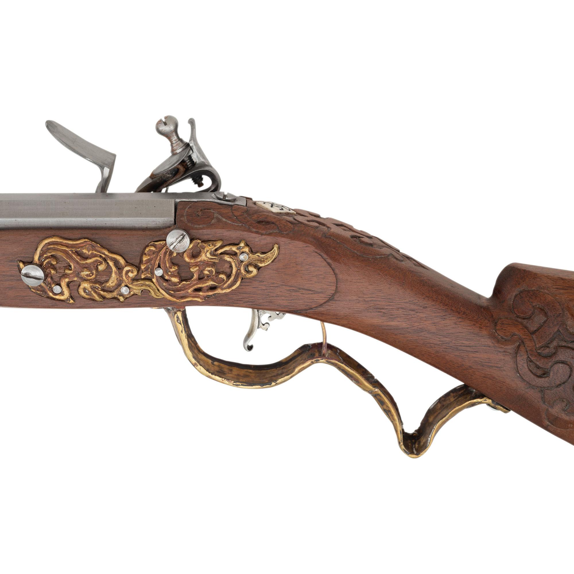Carved Contemporary Flintlock Jaeger Rifle