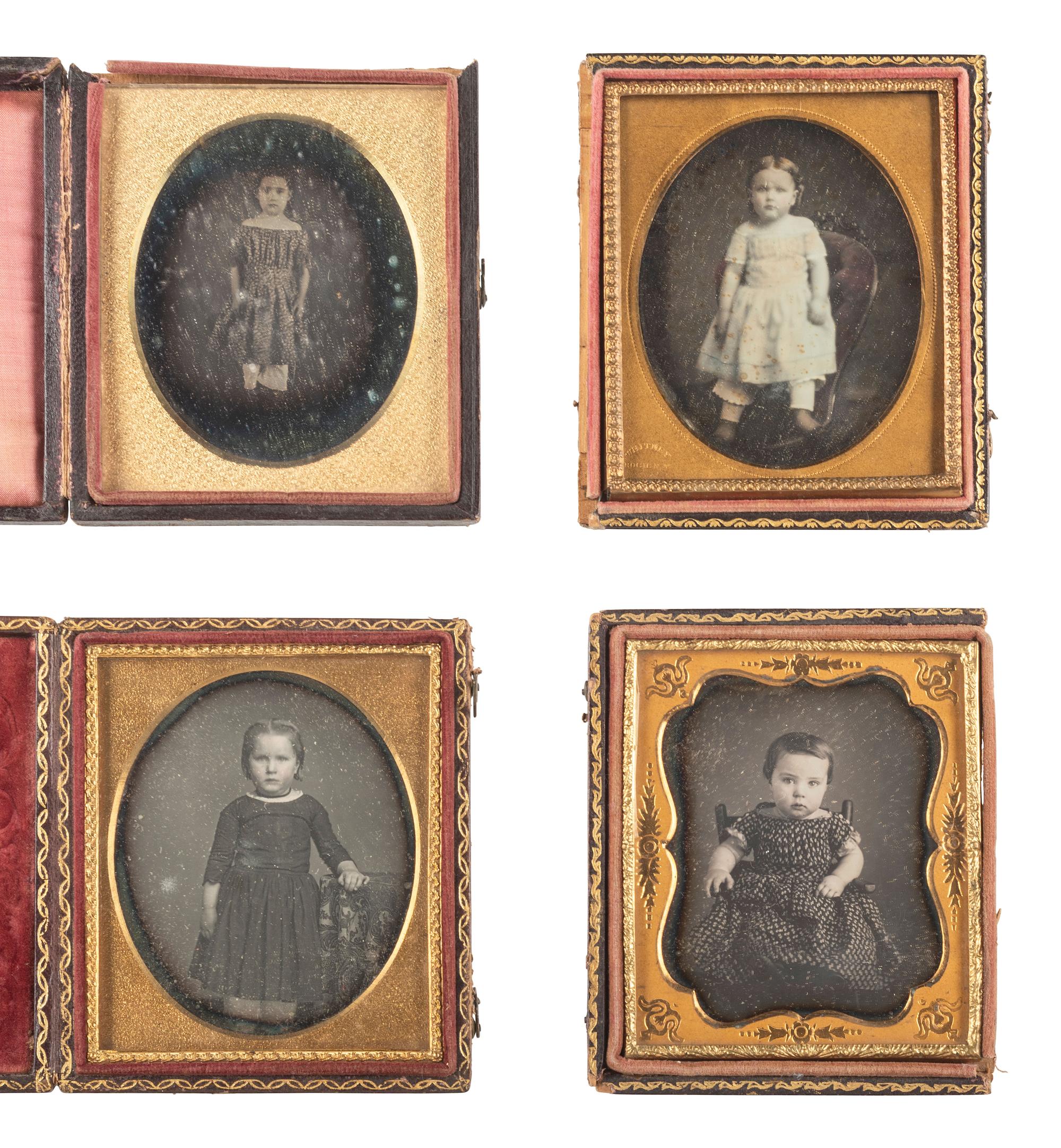 [EARLY PHOTOGRAPHY]. 30 daguerreotypes of children in sixth plate cases.