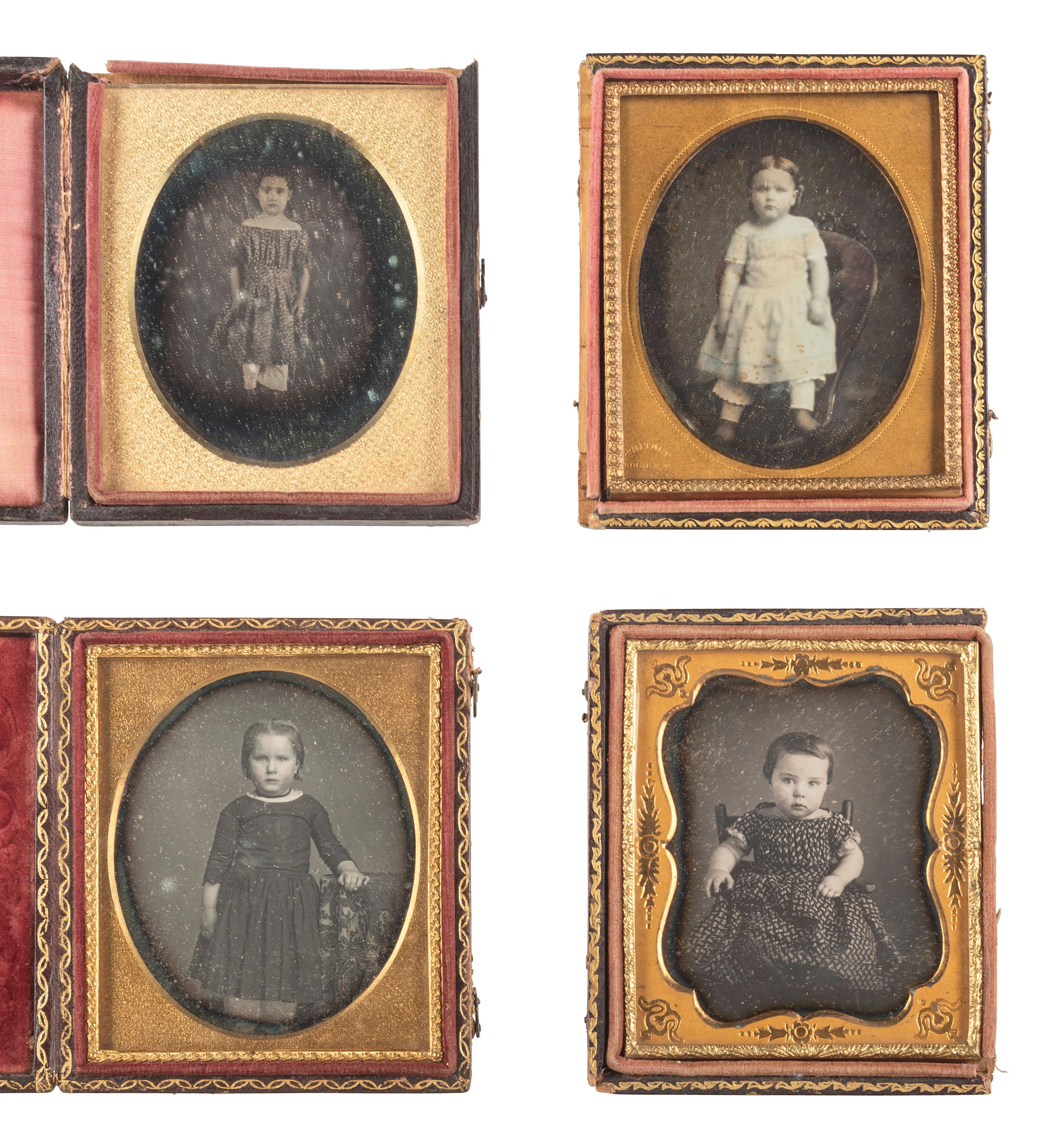 [EARLY PHOTOGRAPHY]. 30 daguerreotypes of children in sixth plate cases.