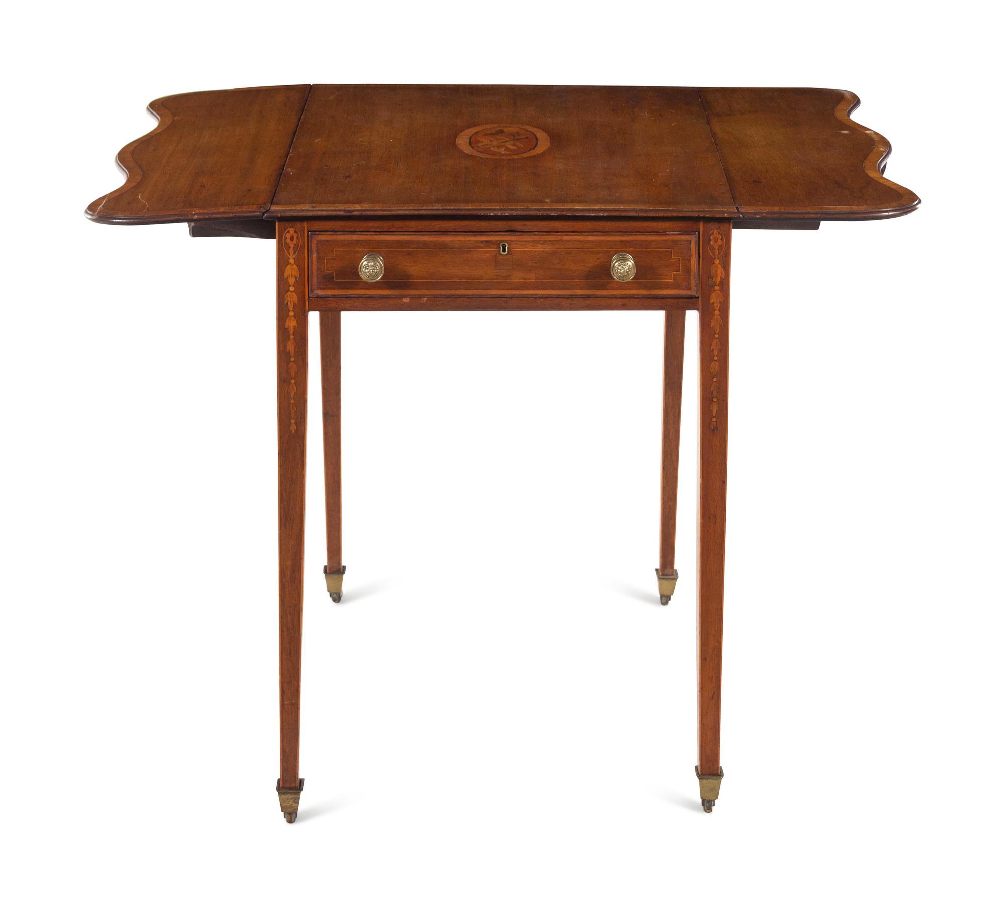 A Regency Mahogany and Marquetry Pembroke Table