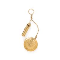 YELLOW GOLD COMPACT AND LIPSTICK HOLDER
