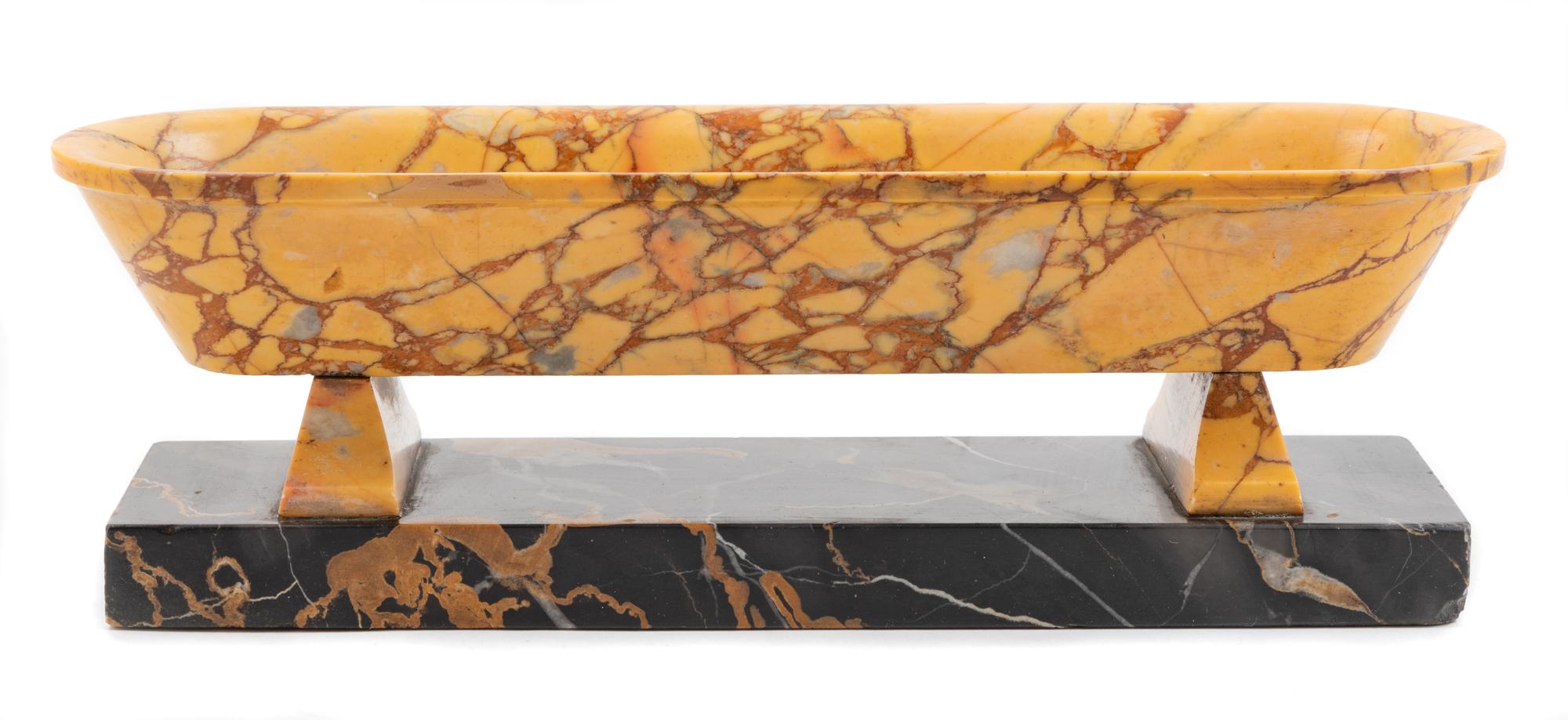 A Grand Tour Marble Sarcophagus Height 3 1/4 x width 9 1/2 x depth 2 3/4 inches. — LATE 19TH/EARLY 20TH CENTURY
