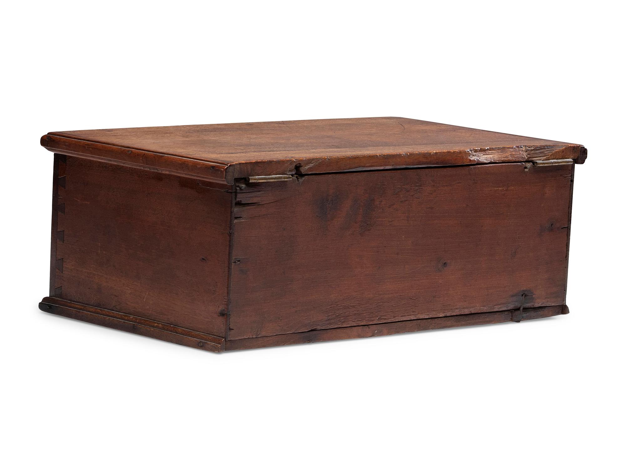 A Rare William and Mary Vine and Berry Inlaid Walnut Document Box