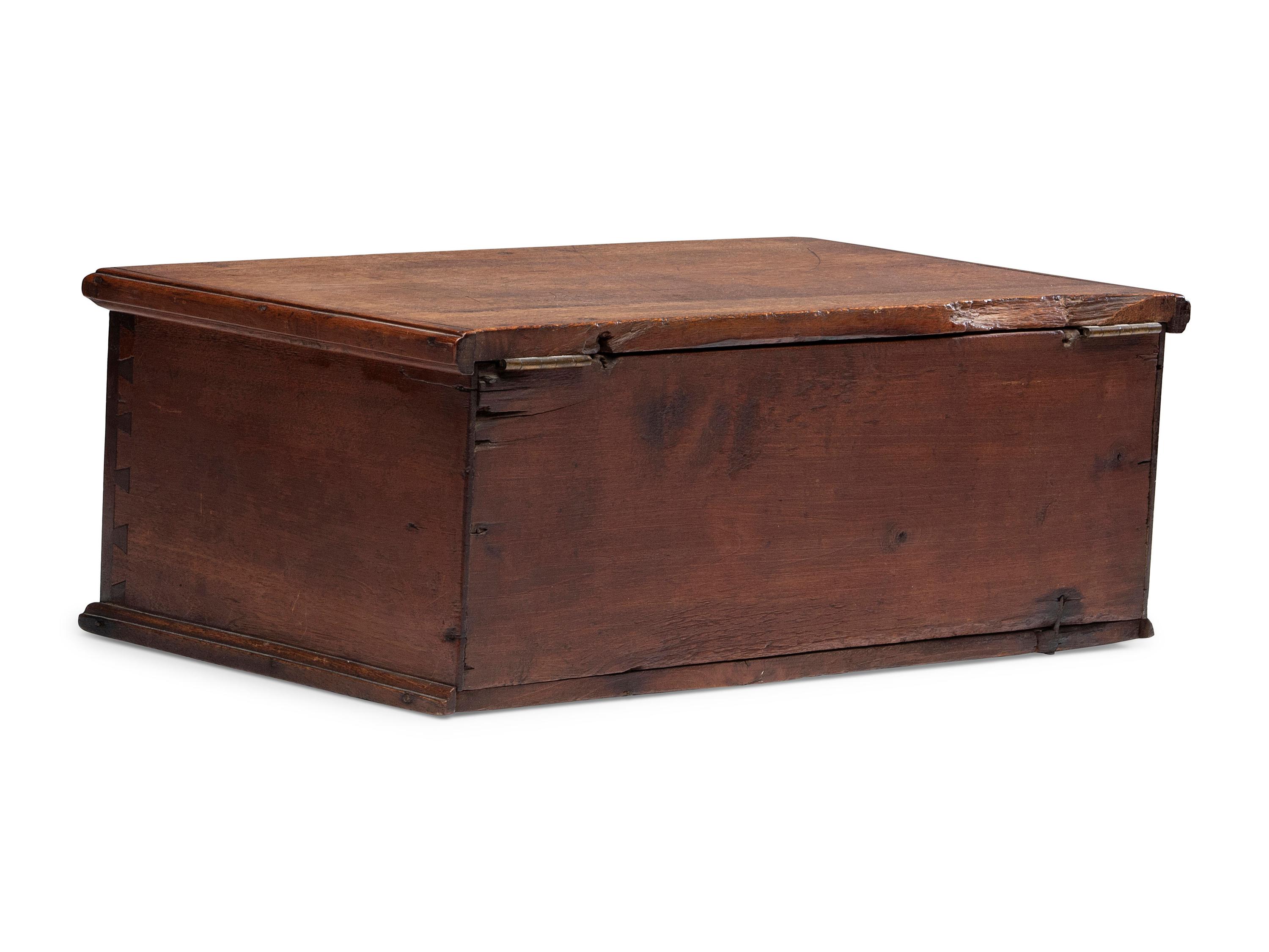 A Rare William and Mary Vine and Berry Inlaid Walnut Document Box