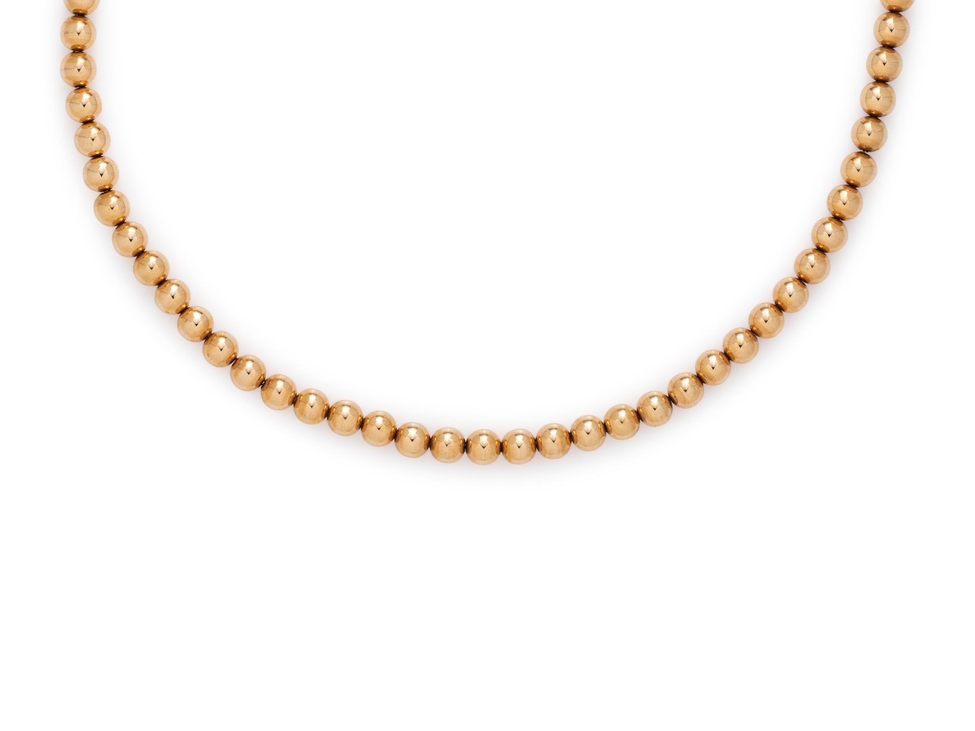 YELLOW GOLD BEAD NECKLACE