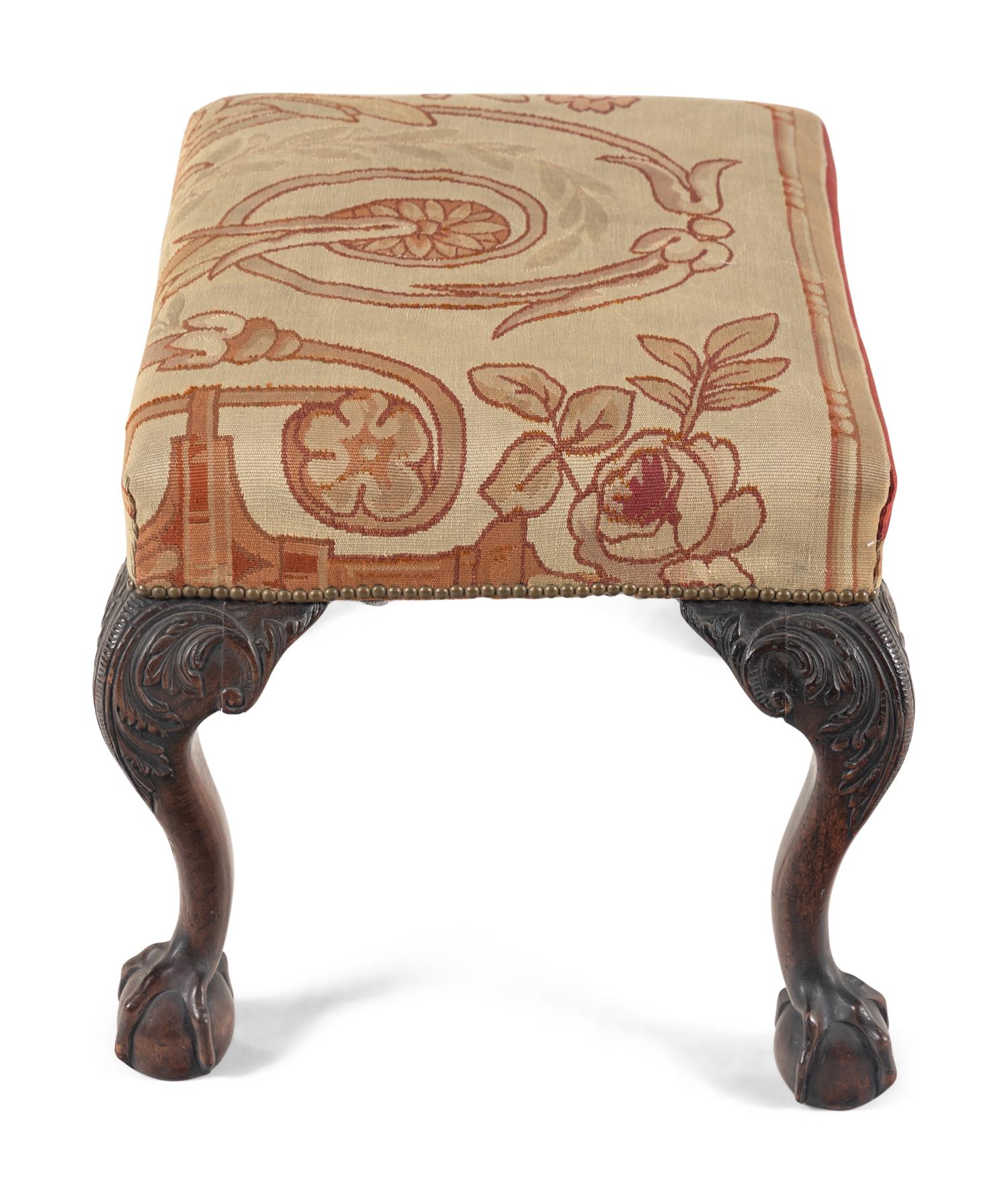 A George III Carved Mahogany Stool