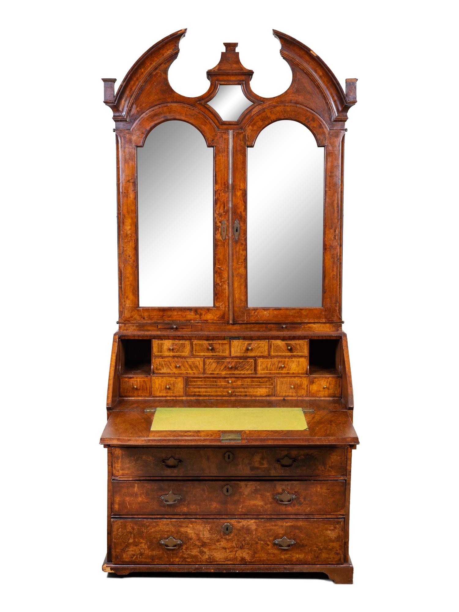 A George II Walnut Bureau Bookcase — 18TH CENTURY AND LATER