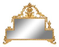 A Louis XVI Style Giltwood Overmantel Mirror
