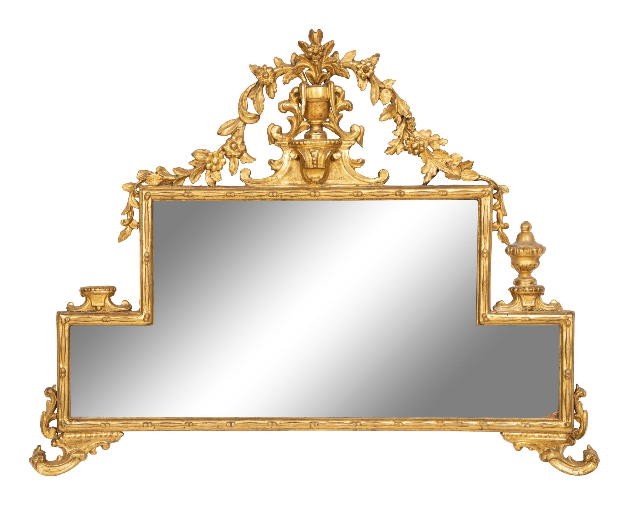 A Louis XVI Style Giltwood Overmantel Mirror