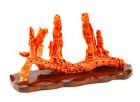 A Chinese Carved Coral Figural Group