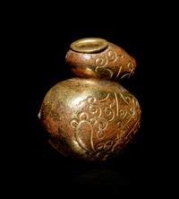 A Silver and Bronze Pouch-Form Ojime