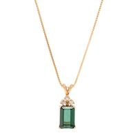 GREEN TOURMALINE AND DIAMOND SET