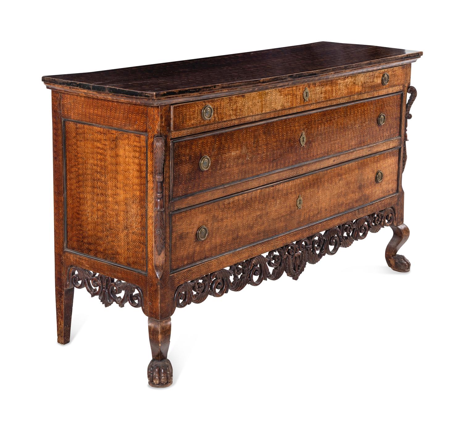 A North Italian Grain-Painted Chest of Drawers