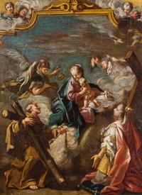 Continental School, (18th Century), Adoration of Madonna and Child