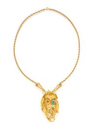YELLOW GOLD AND OPAL NECKLACE